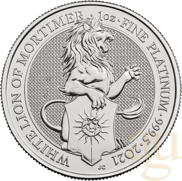 1 Unze Platinmünze Queens Beasts White Lion 2021