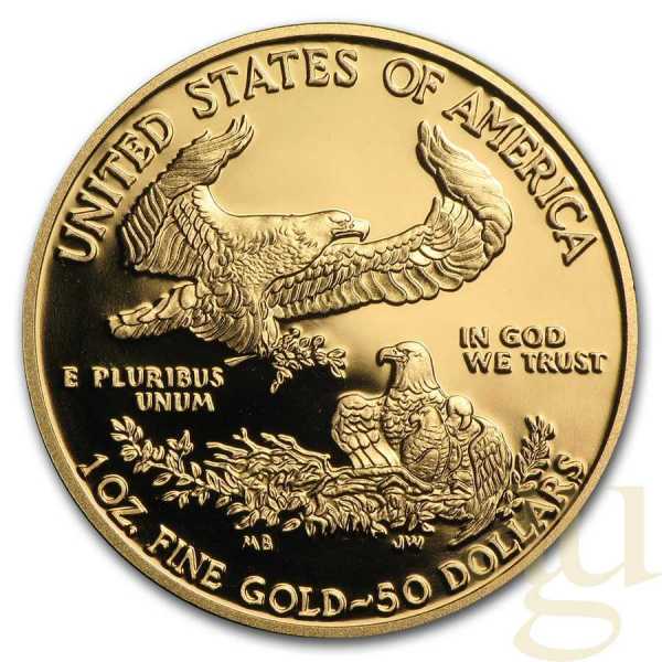 1 Unze Goldmünze American Eagle 2015 - polierte Platte