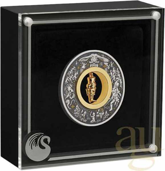 2 Unzen Silbermünze Australien Nussknacker 2024 - Antik Finish coloriert