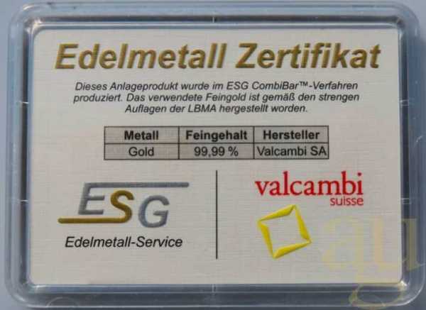 50 x 0,5g Gold Combibarren / Goldtafel / Tafelbarren