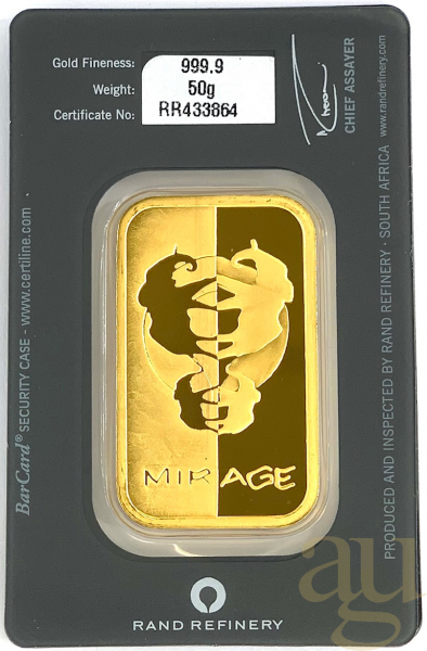 50 Gramm Goldbarren Rand Refinery - Mirage