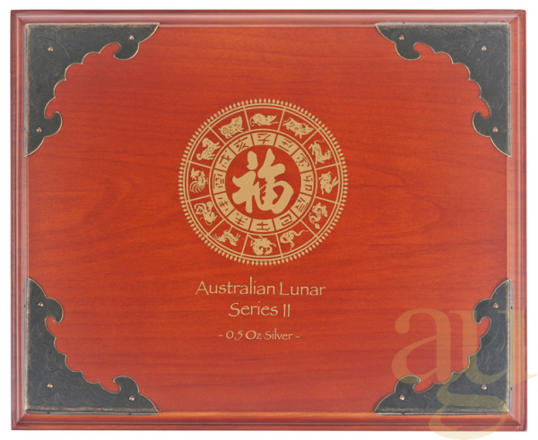 Lunar II Münzbox Holz für 12x 0,5oz Silbermünze