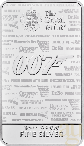 10 Unzen Silberbarren The Royal Mint - James Bond 007 - No Time To Die