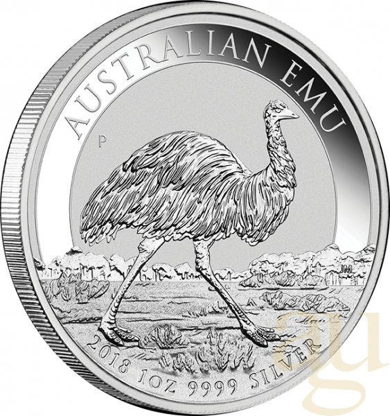 1 Unze Silbermünze Australien Emu 2018