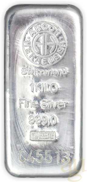 1 Kilogramm Silberbarren Argor Heraeus