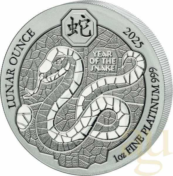 1 Unze Platinmünze Ruanda Lunar Schlange 2025
