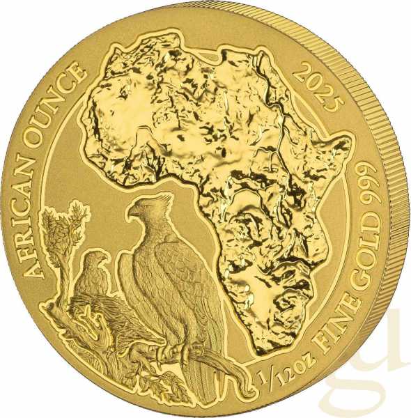 1/12 Unze Goldmünze Ruanda Kampfadler 2025