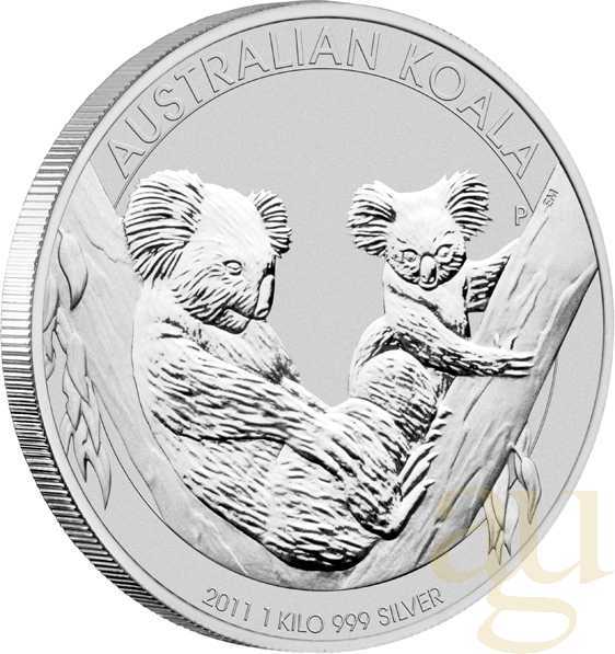 1 Kilogramm Silbermünze Australien Koala 2011