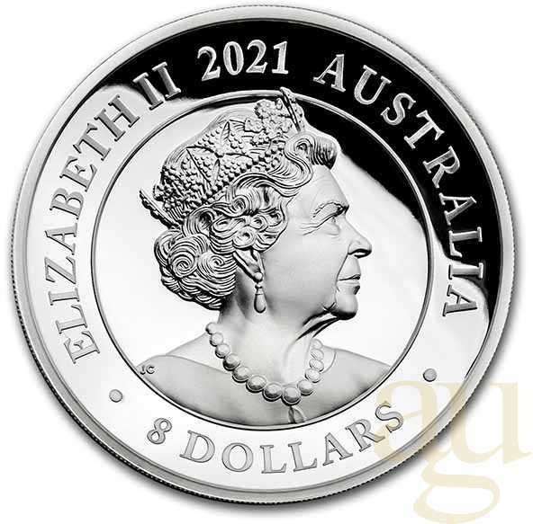 5 Unzen Silbermünze Australien Schwan 2021 - High Relief - polierte Platte