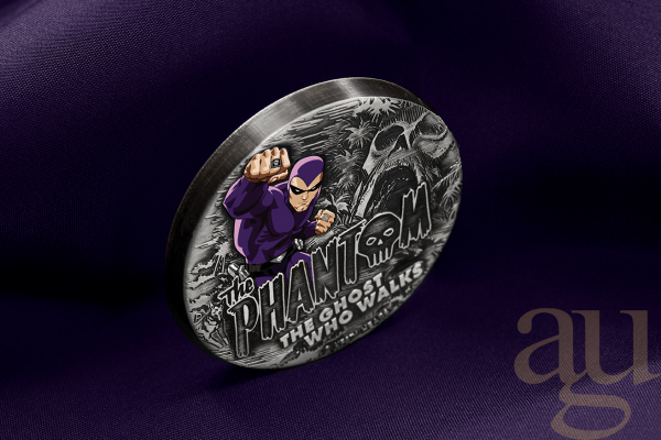 2 Unzen Silbermünze Tuvalu - The Phantom 2023 Antik Finish coloriert