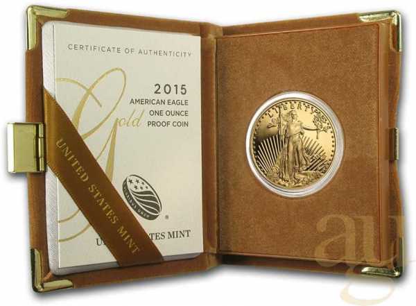 1 Unze Goldmünze American Eagle 2015 - polierte Platte