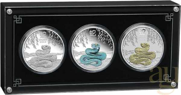 Silbermünze Australien Lunar III Schlange 2025 - Trio Set