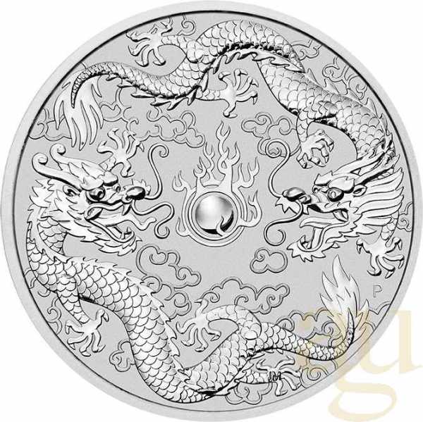 1 Unze Silbermünze Australien Drache & Drache 2019