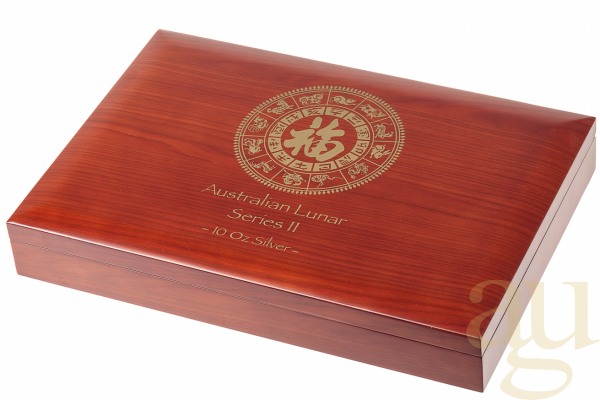 Lunar II Münzbox Holz für 12x 10oz Silbermünze