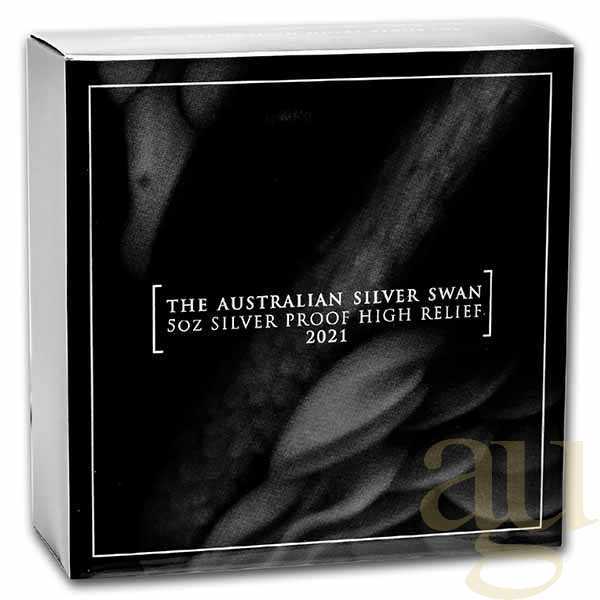 5 Unzen Silbermünze Australien Schwan 2021 - High Relief - polierte Platte