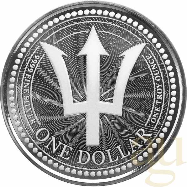 1 Unze Silbermünze Barbados Trident 2023