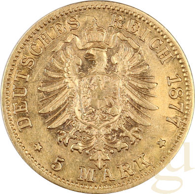 5 Mark Goldmünze Karl König von Württemberg