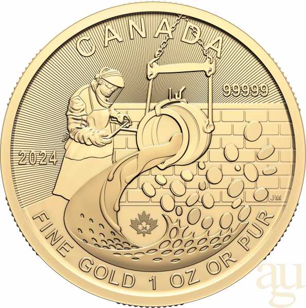 1 Unze Goldmünze Klondike Gold Rush - From Dore to Refined Gold 2024