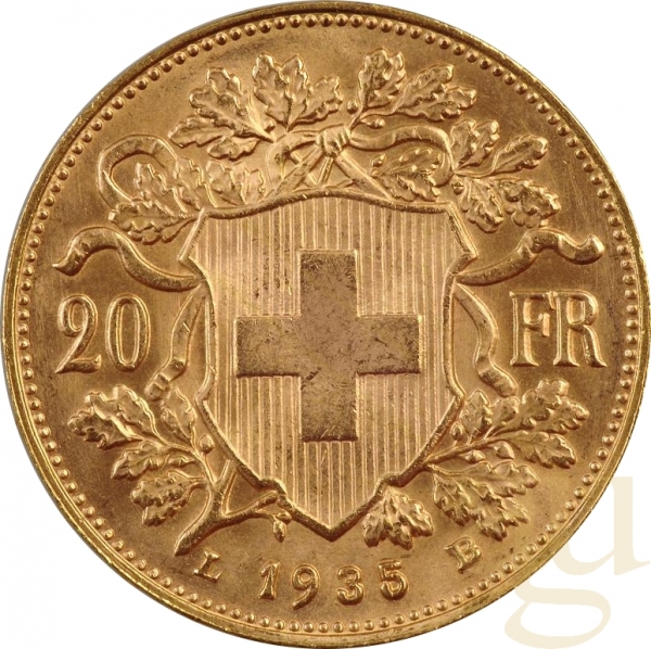 20 schweizer Franken Goldmünze Vreneli 1913