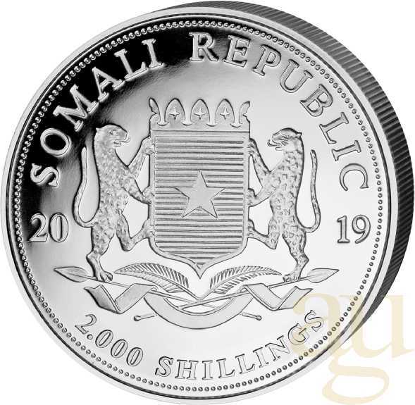 1 Kilogramm Silbermünze Somalia Elefant 2019