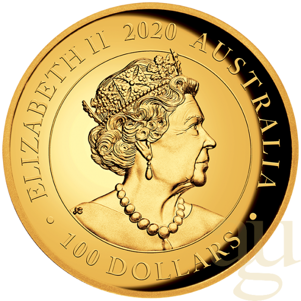 1 Unze Goldmünze Australien Schwan 2020 - High Relief - polierte Platte