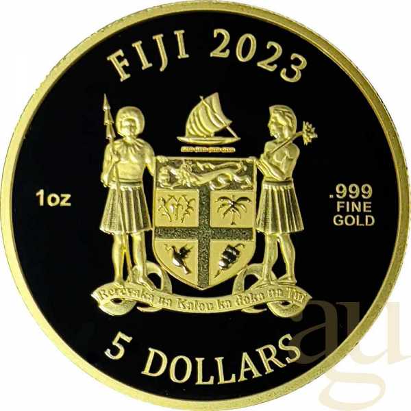 1 Unze Goldmünze Fiji Cats 2023 - prooflike