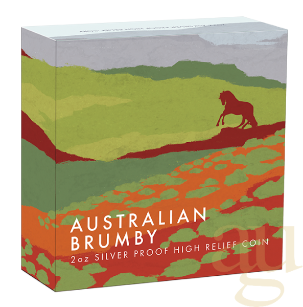 2 Unzen Silbermünze Australien Brumby 2022 - High Relief - polierte Platte