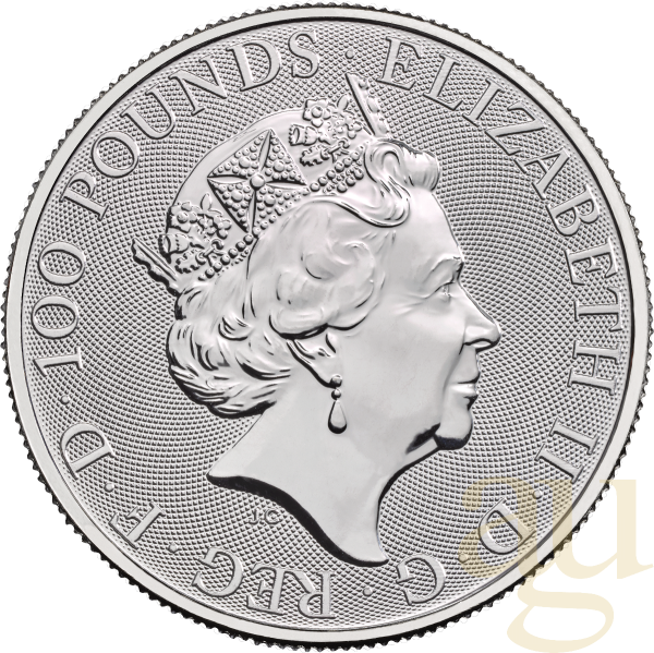 1 Unze Platinmünze Queens Beasts White Lion 2021