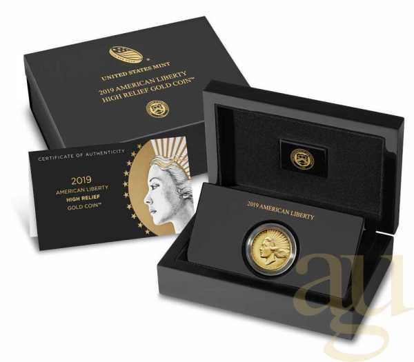 1 Unze Goldmünze American Liberty 2019 - polierte Platte - High Relief