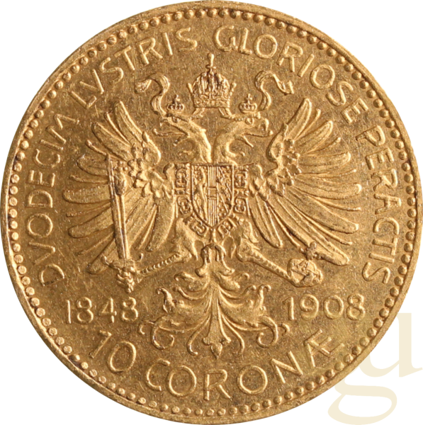 10 Kronen Goldmünze Österreich 1908 Originalstück