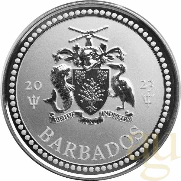 1 Unze Silbermünze Barbados Trident 2023
