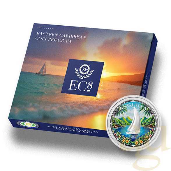 1 Unze Silbermünze EC8 Anguilla - Regatta 2024 - coloriert