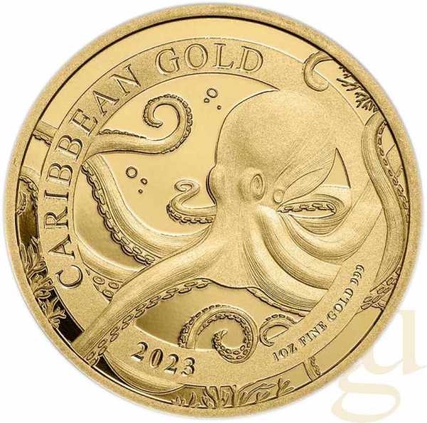 1 Unze Goldmünze Barbados Octopus 2023