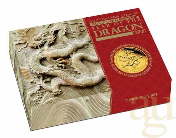 1/4 Unze Goldmünze Australien Lunar II Drache 2012 - polierte Platte