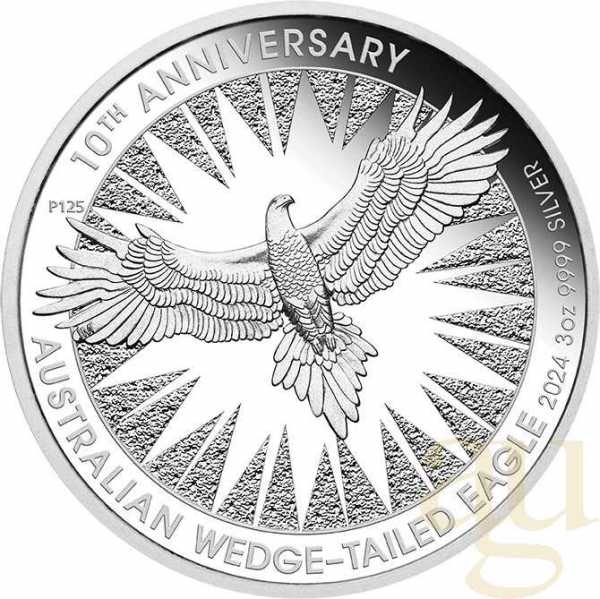 3 Unzen Silbermünze Australien Wedge Tailed Eagle 2024 - polierte Platte
