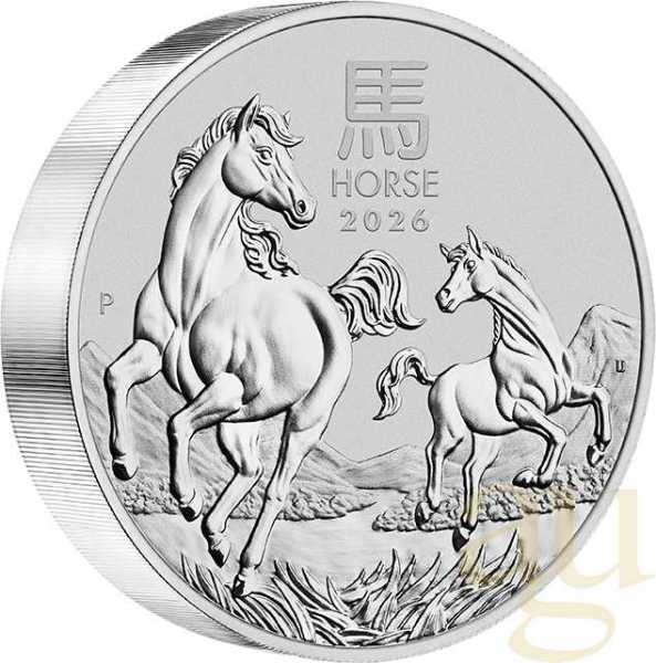 10 Kilogramm Silbermünze Australien Lunar III Pferd 2026