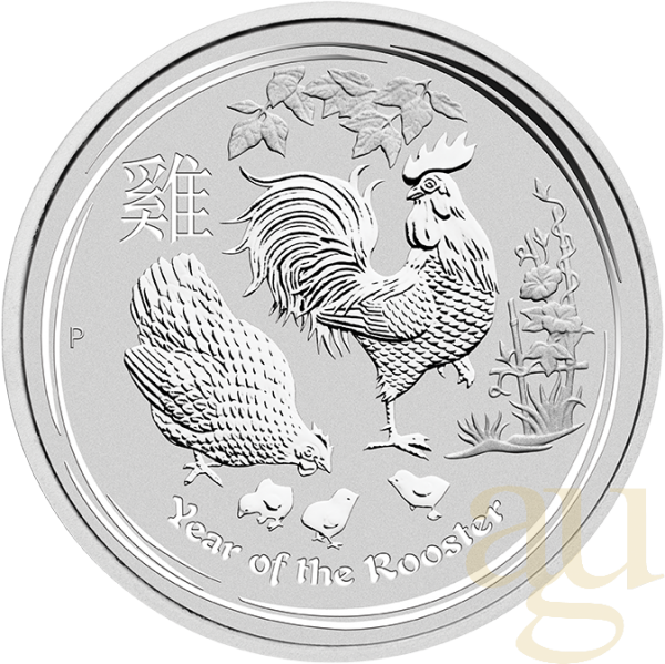 1 Unze Silbermünze Australien Lunar II Hahn 2017