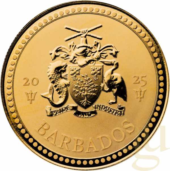 1 Unze Goldmünze Barbados Trident 2025