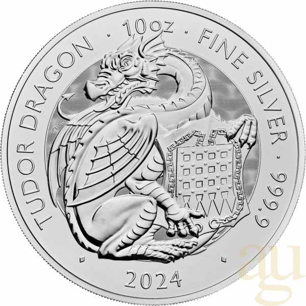 10 Unzen Silbermünze Tudor Beasts Tudor Dragon 2024