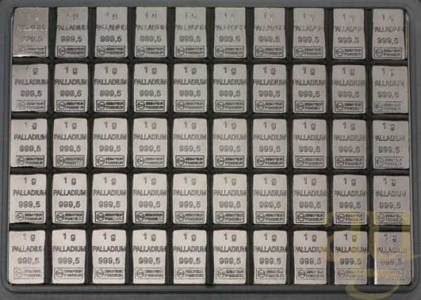 50 Gramm Palladium Tafelbarren