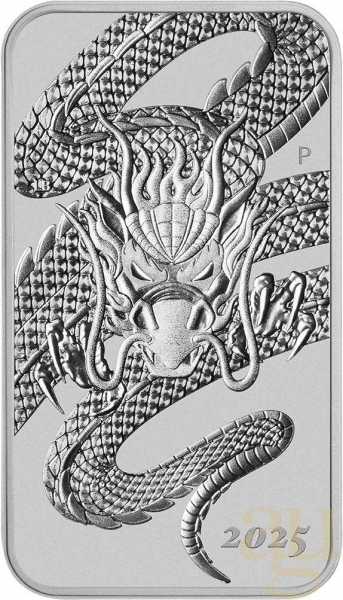 1 Unze Silbermünze Perth Mint Rectangular Dragon 2025
