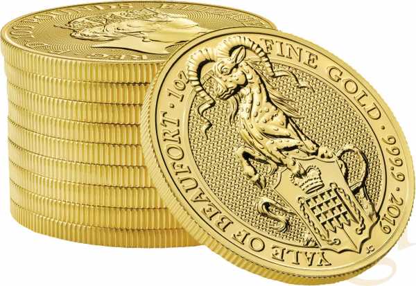 1 Unze Goldmünze Queens Beasts Yale 2019