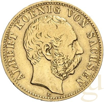 10 Mark Goldmünze Albert König von Sachsen