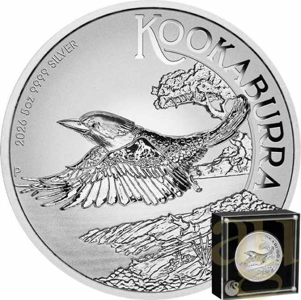 5 Unzen Silbermünze Australien Kookaburra 2026 - Incused Coin