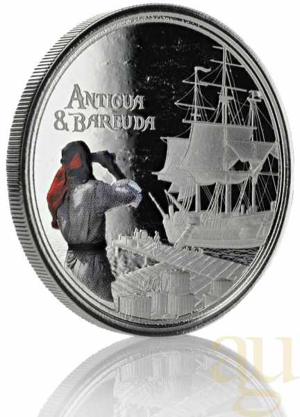 1 Unze Silbermünze EC8 Antigua & Barbuda - Rum Runner 2019 - coloriert