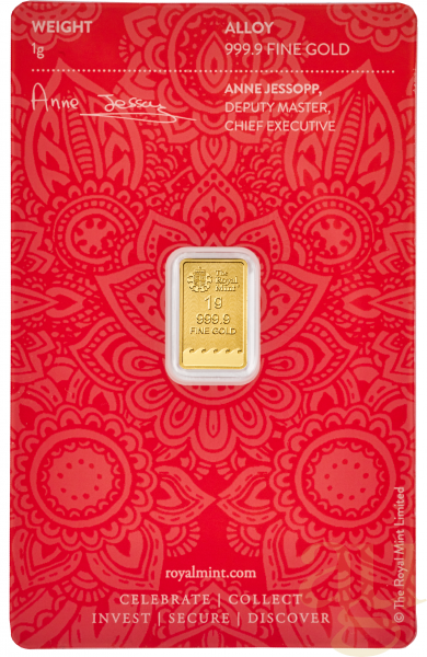 1 Gramm Goldbarren The Royal Mint - Henna
