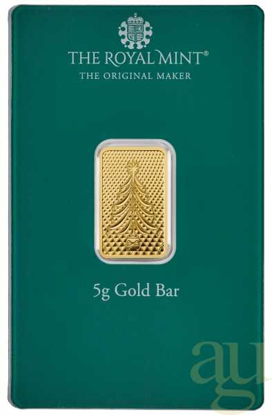 5 Gramm Goldbarren The Royal Mint - Christmas