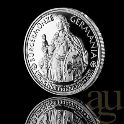 1 Unze Silber Bürgermünze Germania - polierte Platte