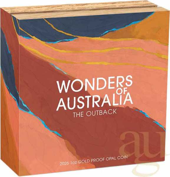 1 Unze Goldmünze Wonders of Australia Opal - The Outback 2026 - polierte Platte