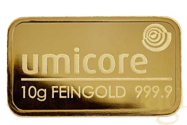 10 Gramm Goldbarren Umicore
